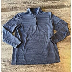 Criquet Quarter Zip Pullover Sweater L Dark Grey Heathered Long Sleeve